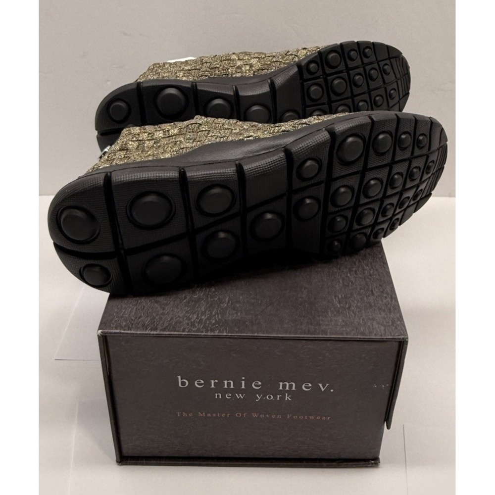 Bernie Mev Bronze Woven Open Toe Flats Adjustable Strap  EU 37 Memory Foam Strap - Picture 3 of 5